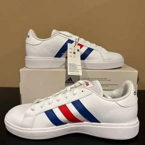 ADIDAS GRAND COURT BASE 2.0 WHITE SUPERSTAR TENNIS CASUAL Men’s Size 10 - Picture 2 of 5